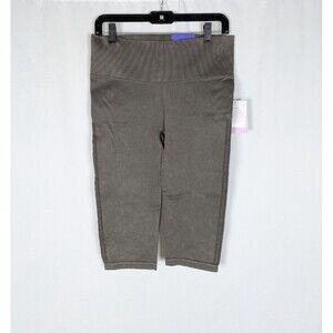 Joy Lab Leggings Gray High Rise Ribbed Knit Capris Stretch Workout Athletic